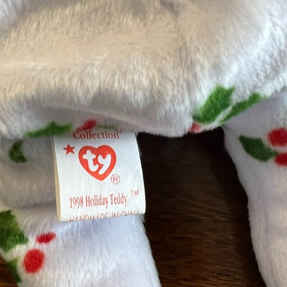 Ty Beanie Baby -  1998 Holiday Teddy the Bear - Style Number #04204 - Picture 8 of 10